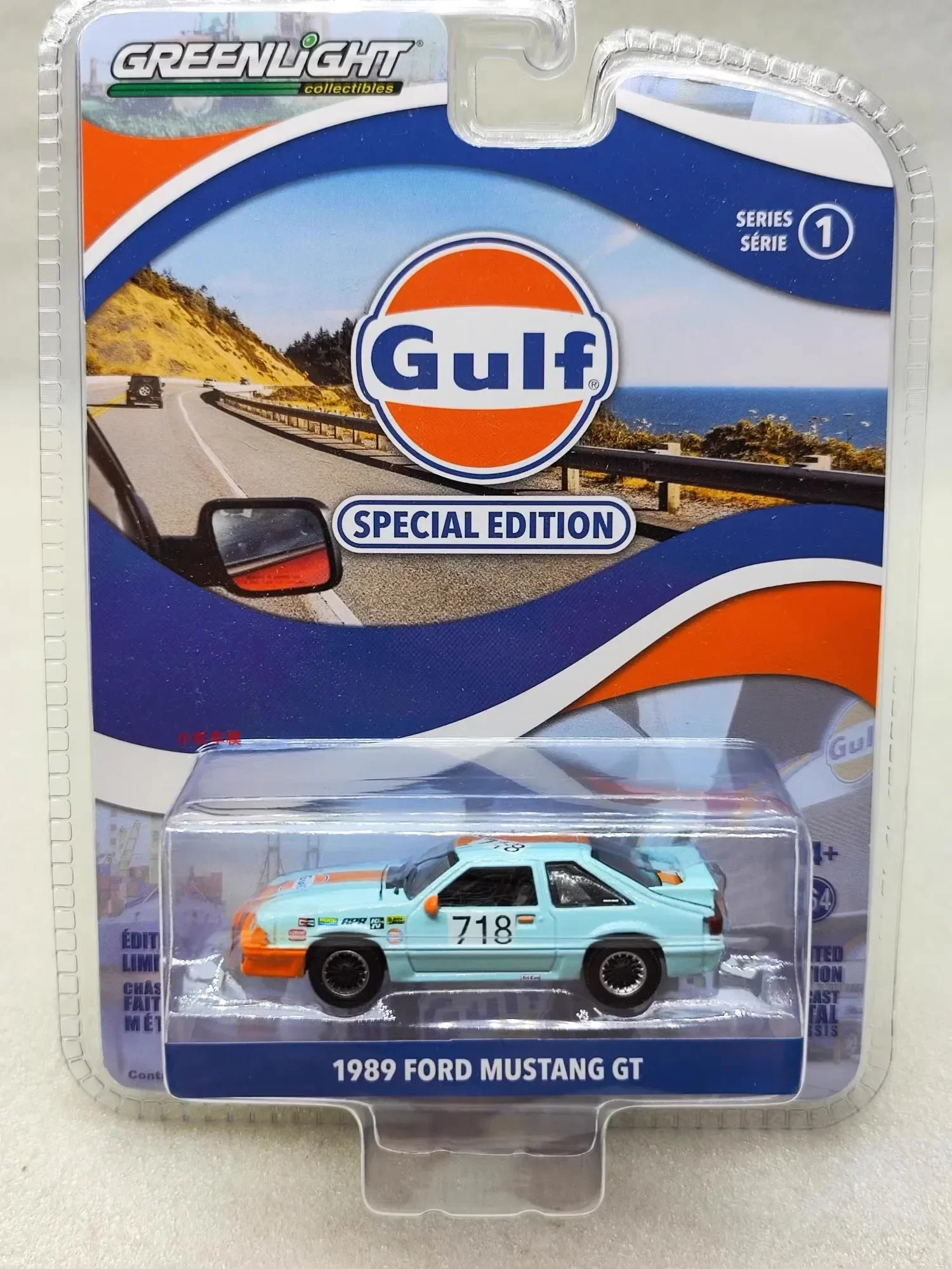 1:64 1989 Ford Mustang GT # Odlewany model samochodu ze stopu metali 718, zabawki do kolekcji prezentów