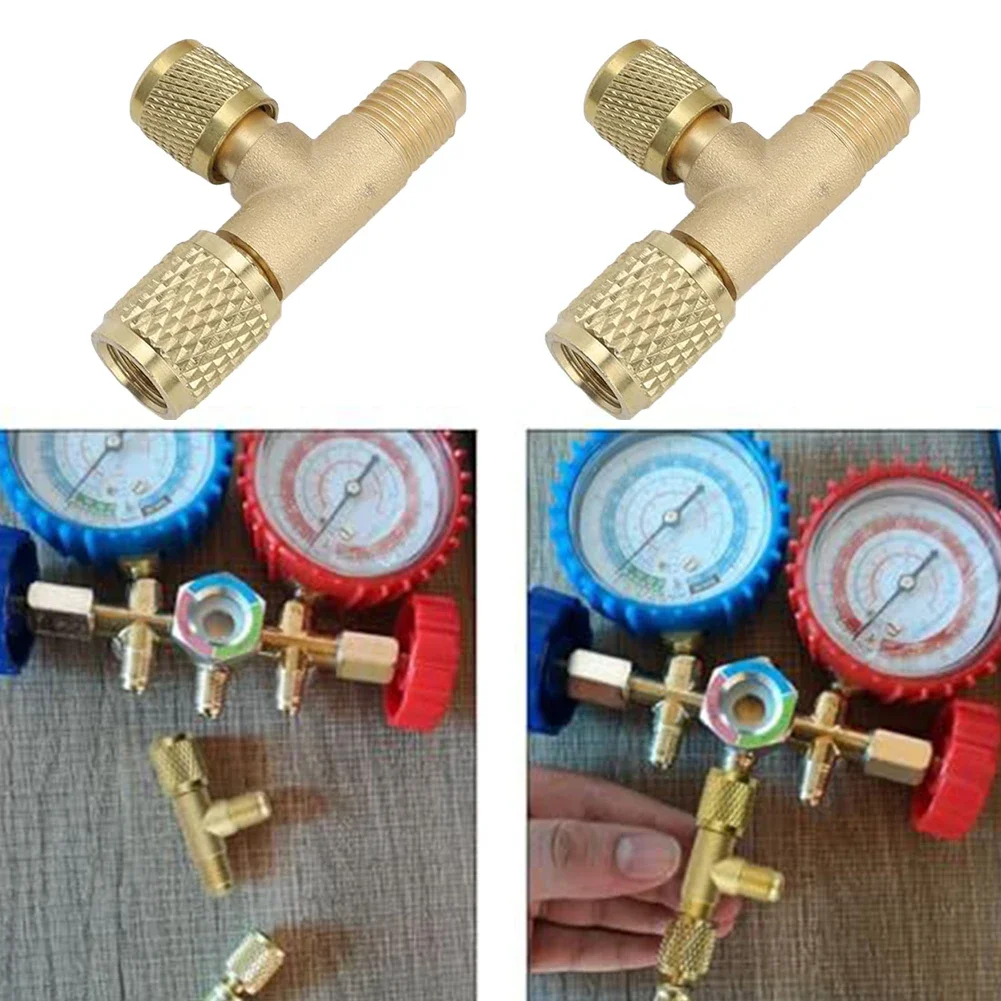 

Professional Grade 2Pcs Brass Quick Coupler Access Tee Adapter with 14'' SAE Valves for Efficient Meter Tube Use