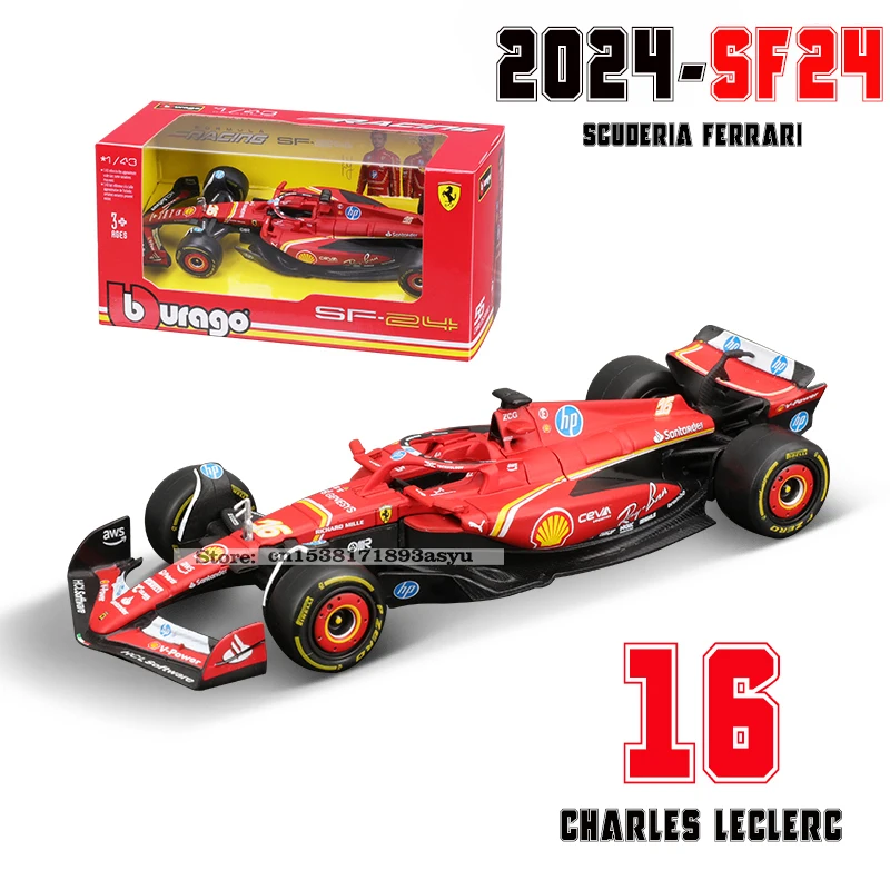 Bburago 1:43 f1 2024 Ferrari SF24 #16 lecler #55 sainz jr. legierung auto druckguss modell spielzeug sammlung erste reihenfolge