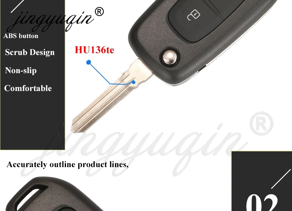 jingyuqin Für Renault Megane 3 Logan2 Kadjar Captur Symbol Dacia Duster Logan Fernbedienung Klappschlüssel Gehäuse 2/3 Tasten – Detail 7