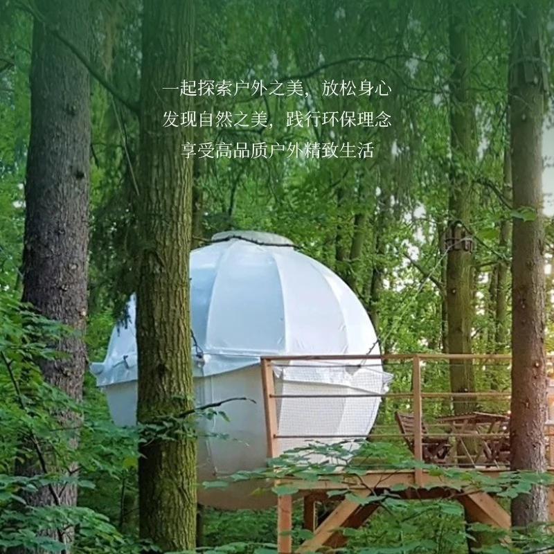 Outdoor Suspended Spherical Glamping Tent, Hanging Tree Tent, Creative Hotel Tent for Campsite & Homestay