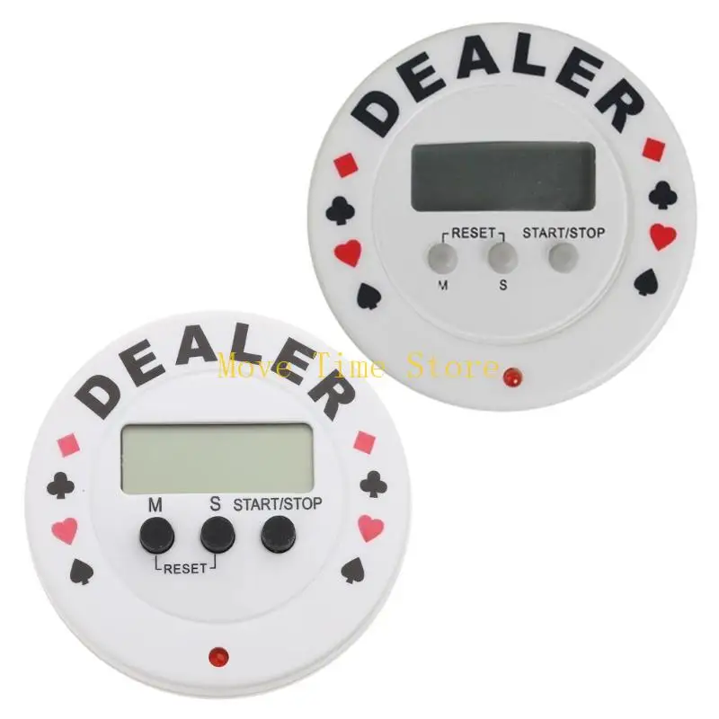92ME Casino Tournament Timer Professional Digital Dealer Timer Plastic Chips Game Accessories Easy to Use