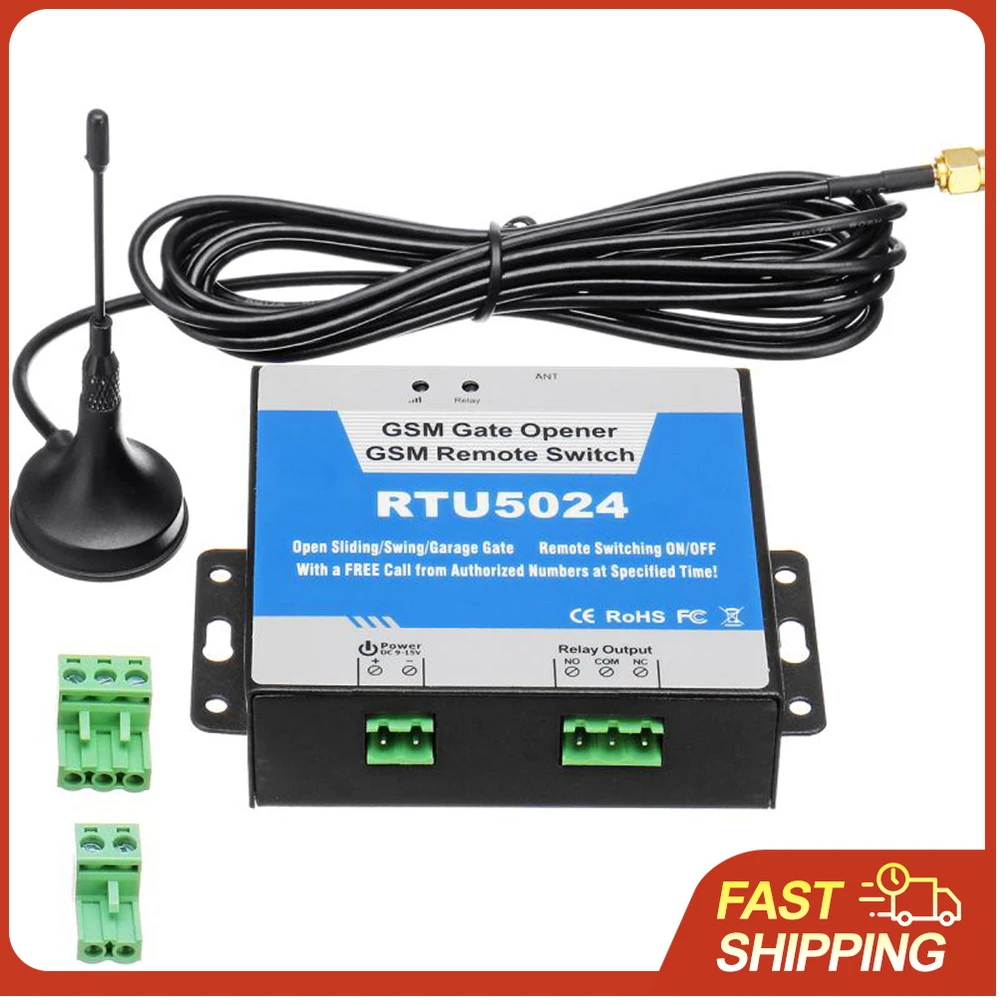 GSM Door Gate Opener Remote On/Off Switch Free Call SMS Command Support 850/900/1800/1900MHz