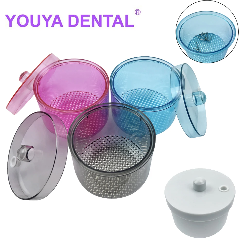 1Pc Dental Bur Drill Holder Disfection Box Autoclave Sterilizer Tools Plastic Dentist Heat-Resistant Drill Soak Cup Clean Cases