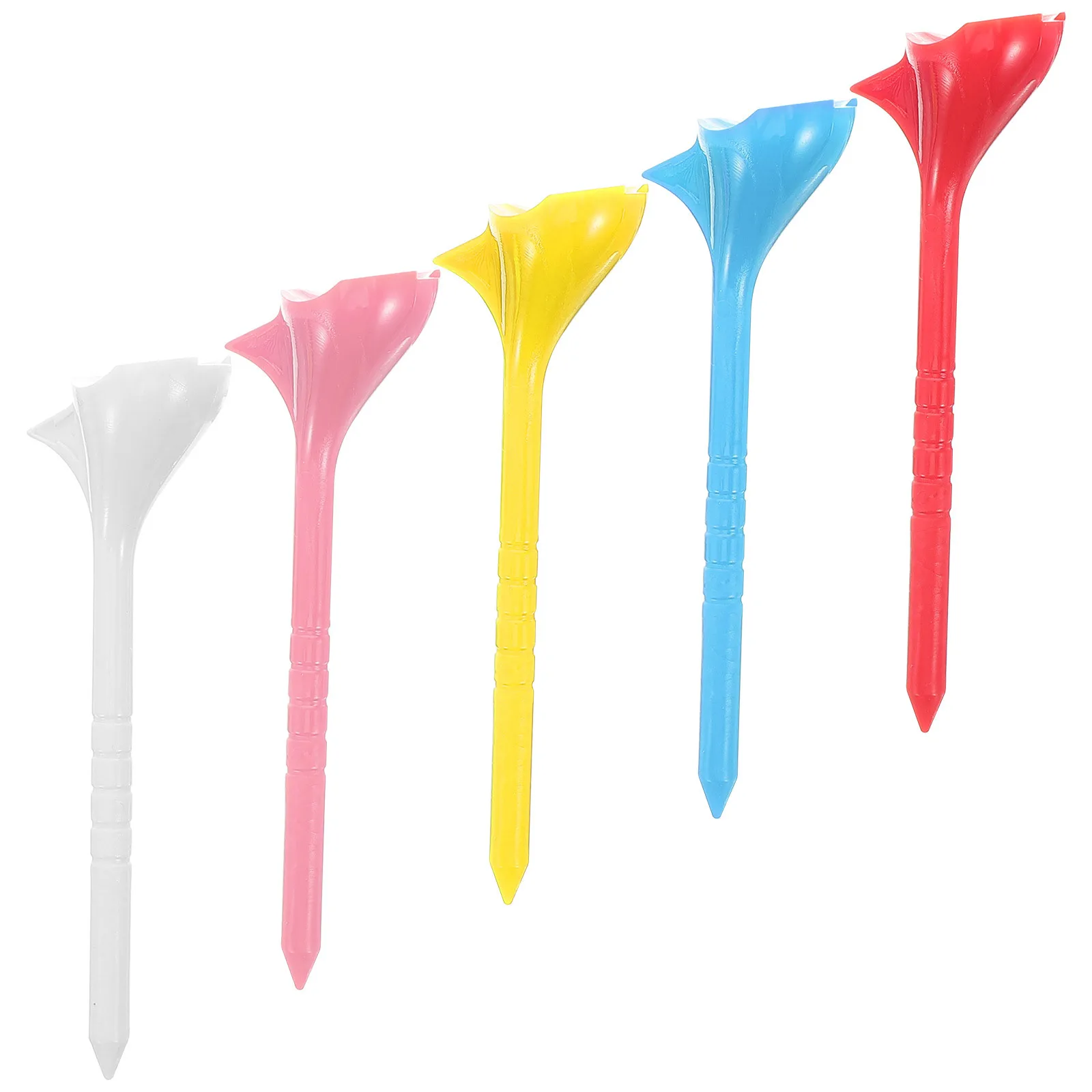 5 قطع من تي شيرتات الجولف البلاستيكية، رؤوس مختلفة اختر اتجاه الكرة، مقاومة أقل، لفة طويلة، تي شيرتات جولف بلاستيكية #3