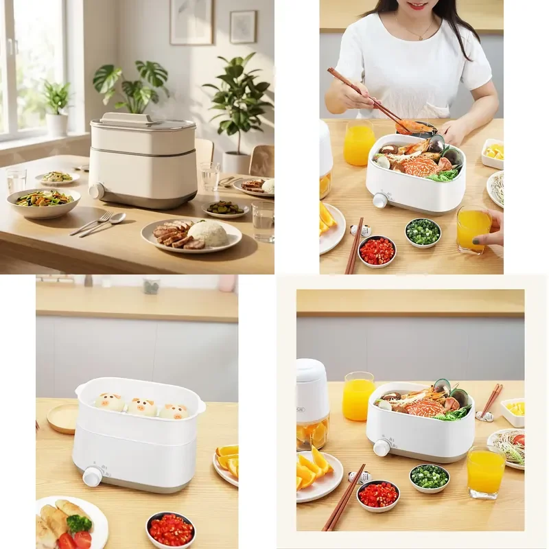 1.8L Portable Electric Hot Pot Multi Function Cooking Pot Non Stick Pan Electric Heating Warmer Cooker
