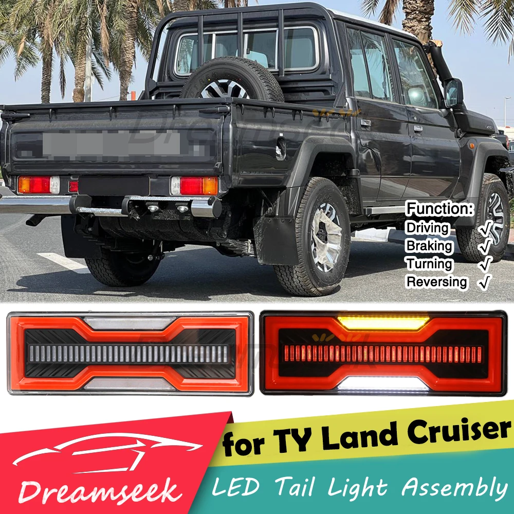 トヨタランドクルーザー用LEDテールライトアセンブリ,fj79 lc79ピックアップ2007-2021,リアブレーキウインカー,ドライビングリバースライト