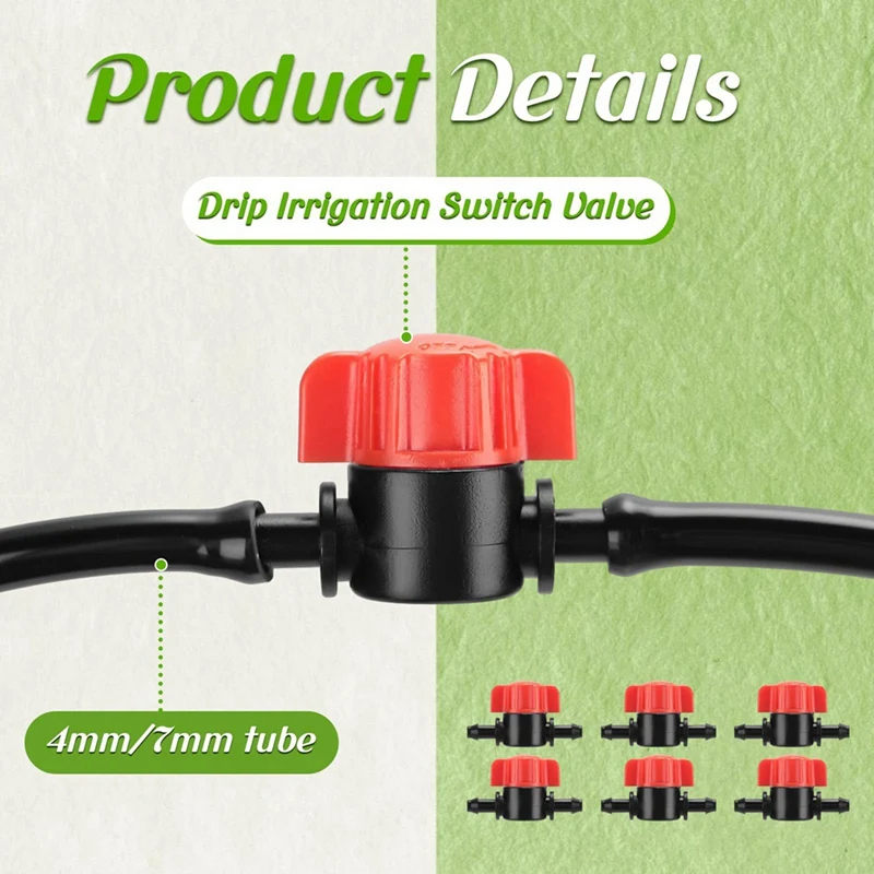 50 szt. 1/4 Cal zawór odcinający kolczasto-nawadniania kropelkowego zawór sprzęgający nawadniania kropelkowego zawór irygacyjny do 1/4 Cal rur