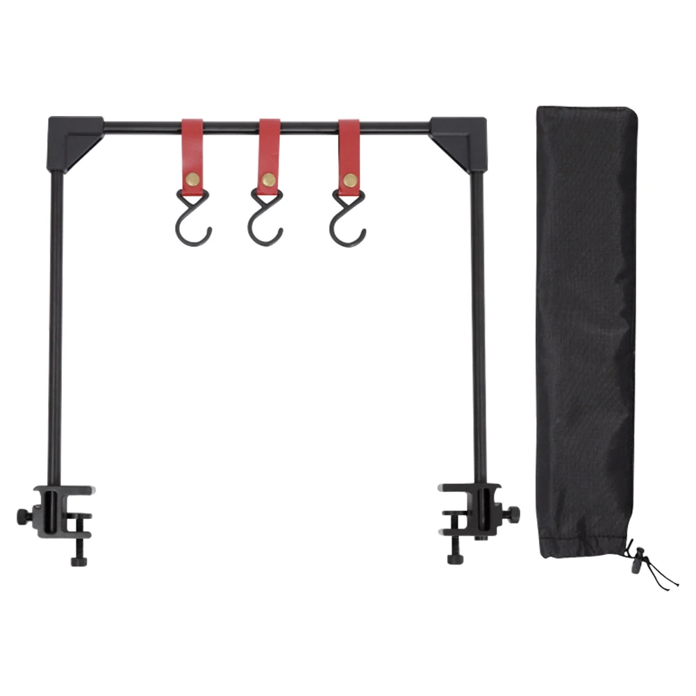 

1 Set Outdoor Picnic Light Hook Camping Sundries Hanging Rack Black Durable Aluminum Alloy Foldable Portable Bracket For Tent
