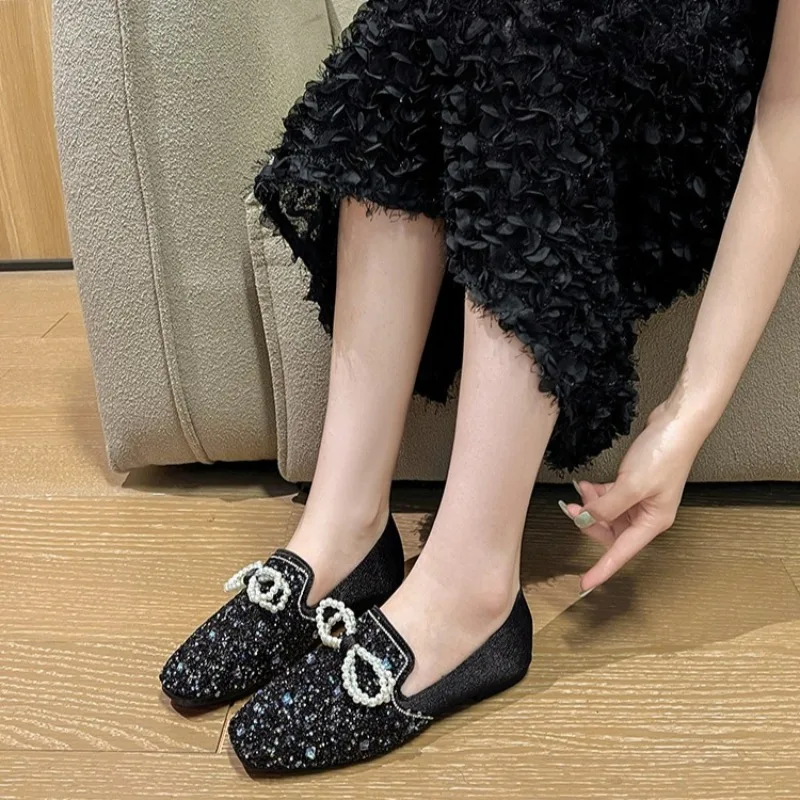 Luxury Women's Shoes Exquisite Rhinestone Bling Loafers for Woman Fashion Vacation Casual Shoes Designer Shoes Zapatos De Mujer view 2