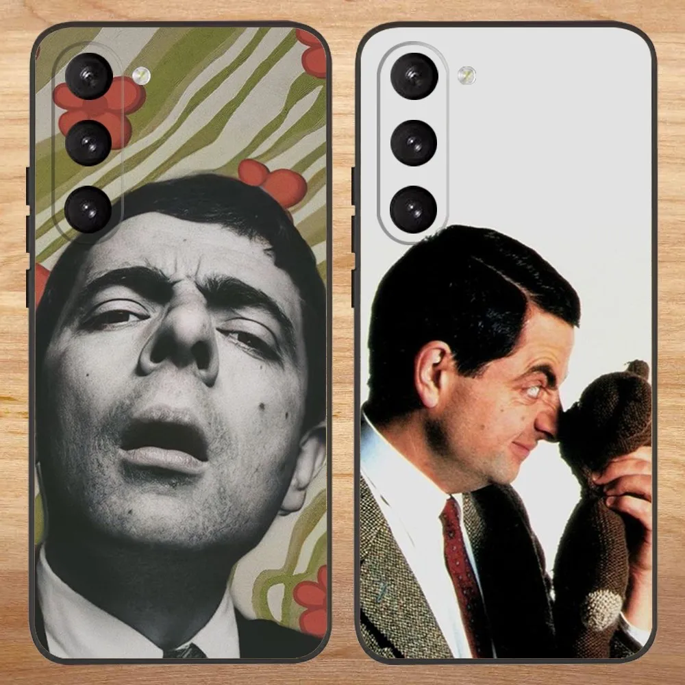 Funny Mr B-BeanS Phone Case For Samsung S23,23,22,30,21,10,9,Note20 Ultra,Lite,Ultra,5G,Plus,FE,Black Soft Case