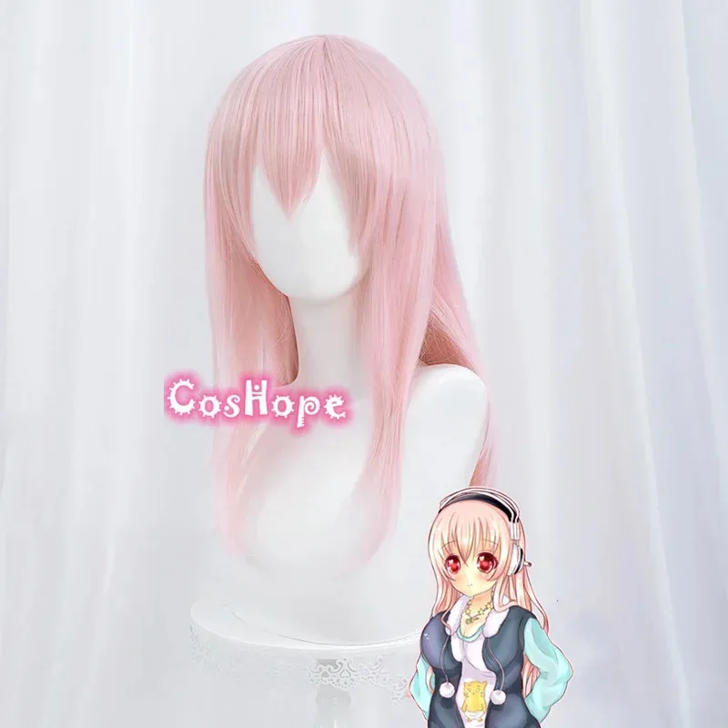 LQSuper ソニココスプレ 60 センチメートルロングウィッグクリスマスピンクウィッグコスプレアニメウィッグ耐熱合成かつら