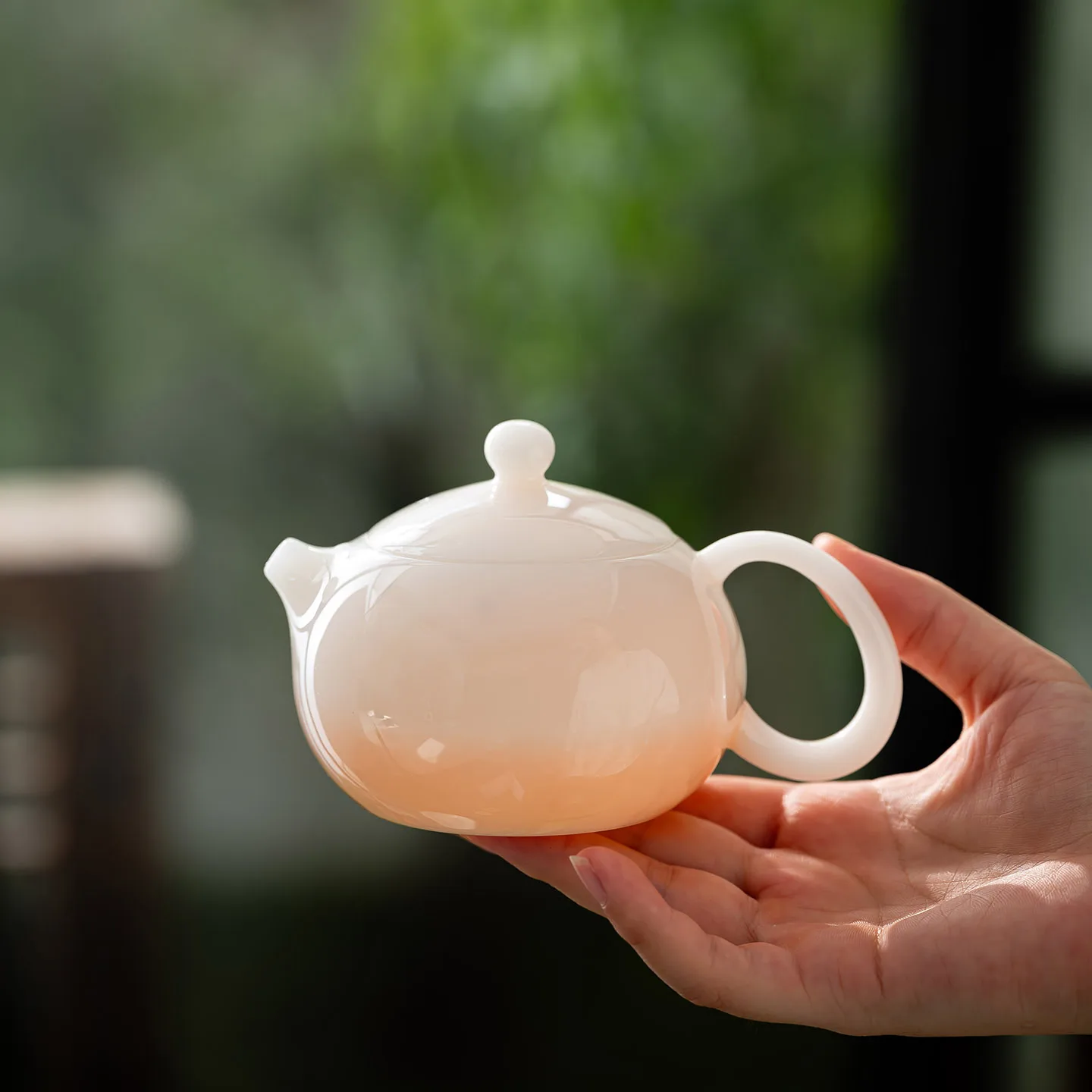 Ice-like Unprocessed Jade Xi Shi Pot Tea Making Device Blanc De Chine Teapot Mini Large