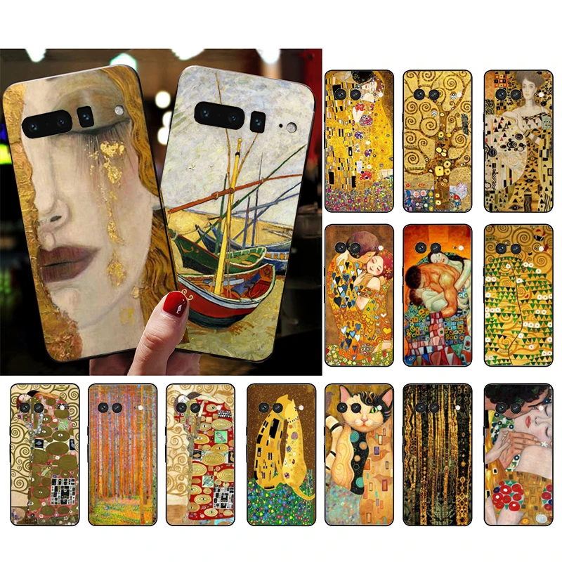 Kiss Gustav Klimt Golden Tears Phone Case for Google Pixel 9 Pro XL 8 7 6 Pro Pixel 8A 7A 6A 4A 3A 3XL Pixel 8 7 6 5 4 Case