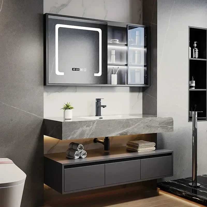 

Universal Bathroom Cabinet Shelves Organizer Bar Dresser Makeup Storage Cabinet Washbasin House Mobiletto Postmodern Furniture