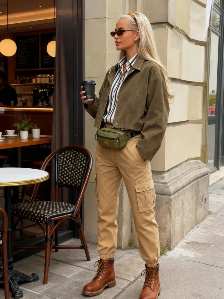 

Повседневная короткая куртка с воротником-стойкой, женская винтажная однобортная однотонная куртка, пальто для женщин, зима 2025 г., универсальная шикарная уличная верхняя одежда