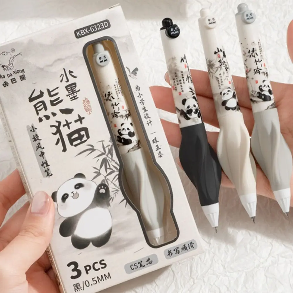جديد 3 قطعة لطيف 0.5 مللي متر الحبر الأسود هلام مجموعة أقلام CS تلميح لينة قبضة قلم محايد اللون التجفيف السريع قلم توقيع مكتب #3