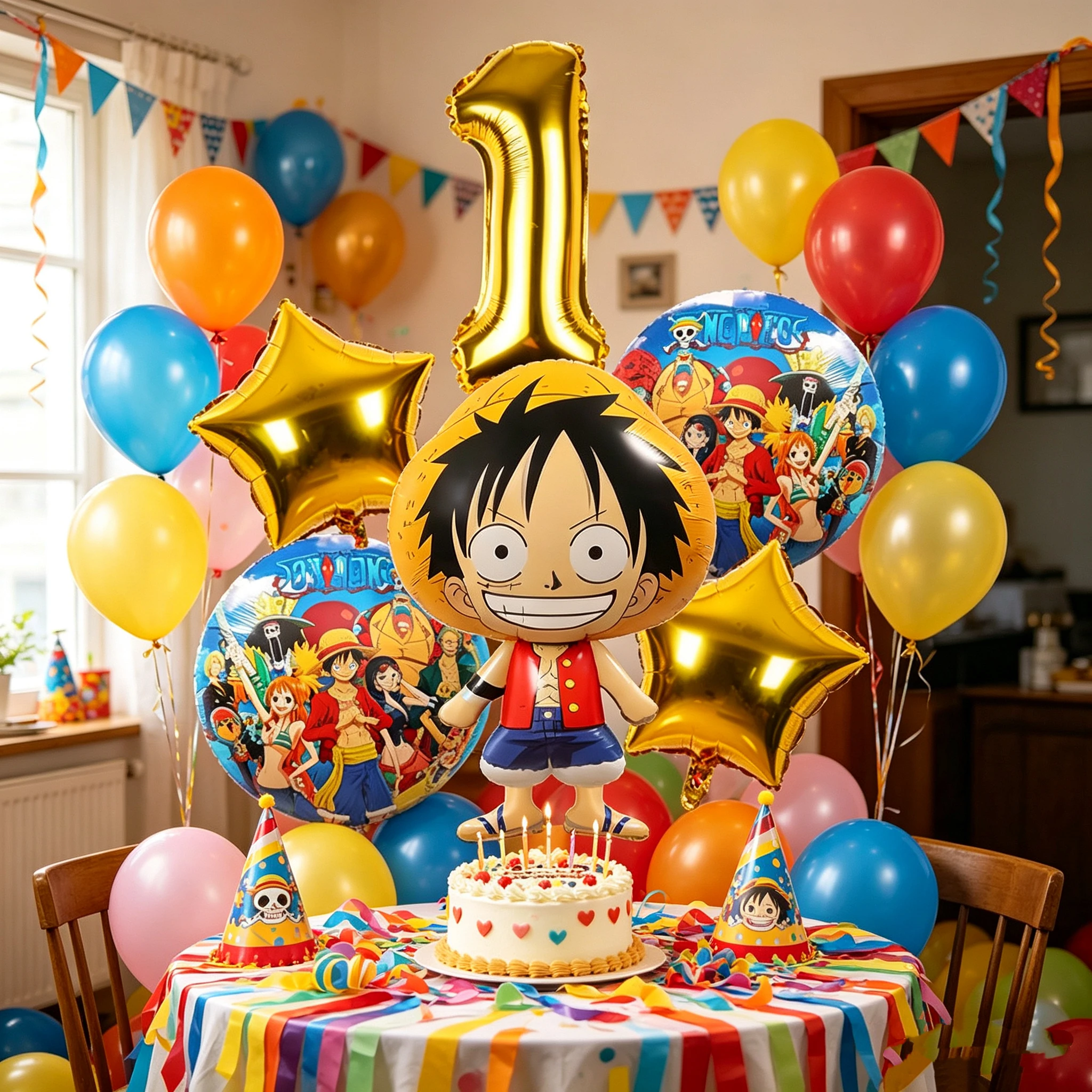Nuevo Set de Fiesta Temática de One Piece, Globos de Anime de Luffy para Cumpleaños de Niños, Accesorios para Fiestas Infantiles