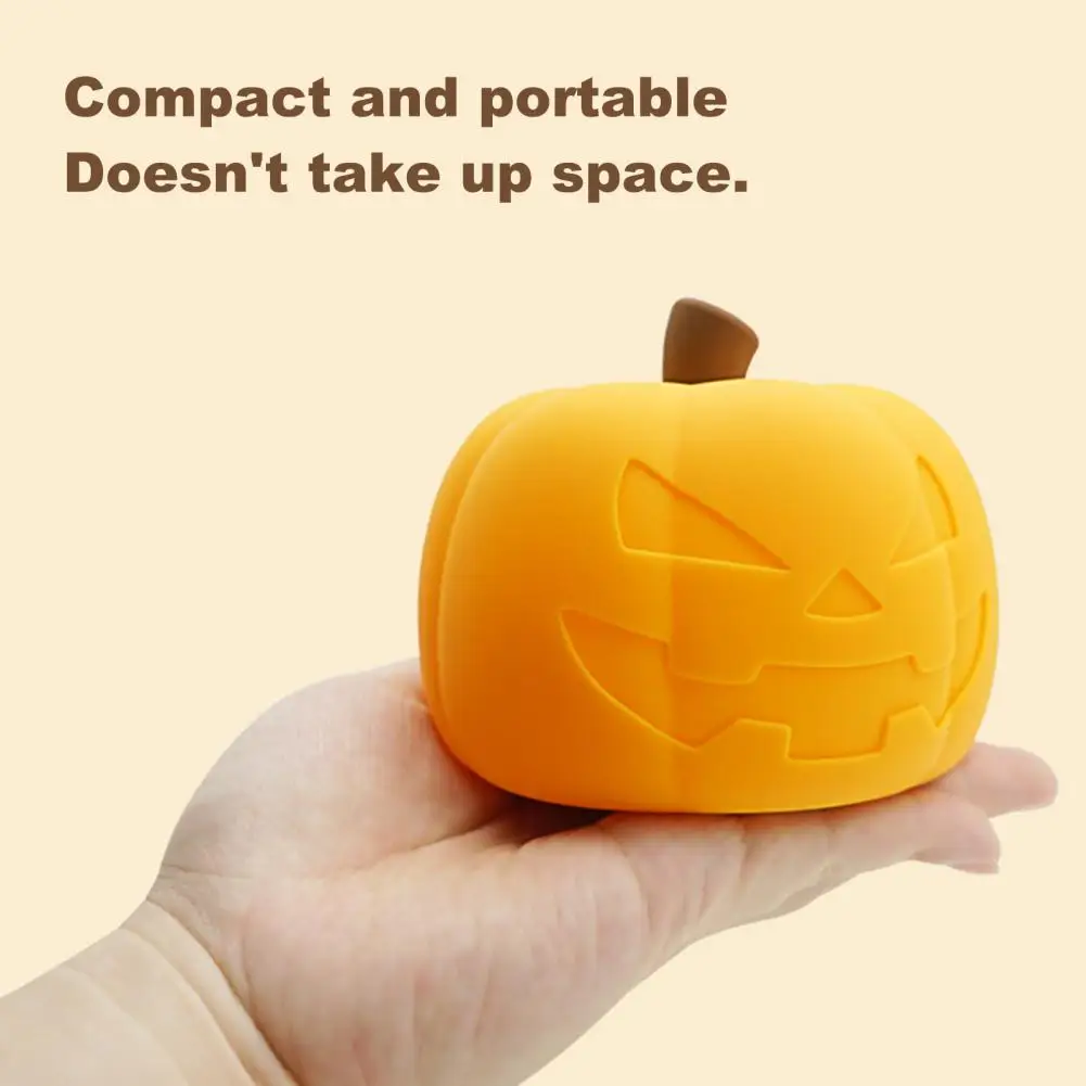 

Children Room Night Light Adorable Pumpkin Silicone Night Light for Halloween Party Decor Soft Glow Dimmable Rechargeable