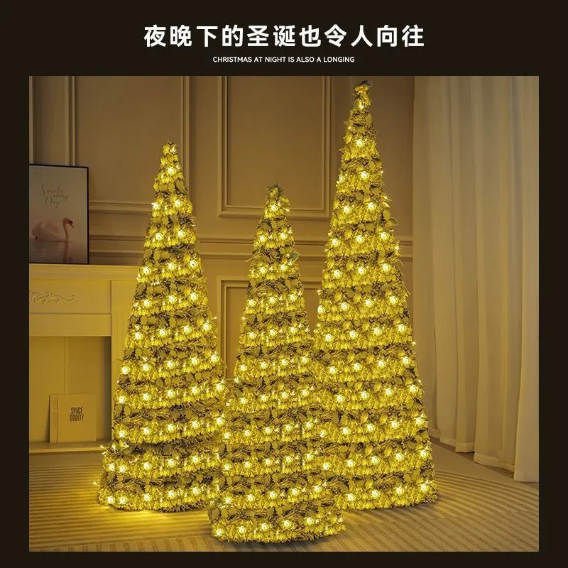 

Новая складная предварительно украшенная рождественская елка 180 см, всплывающее праздничное украшение, домашний декор, портативная рождественская елка