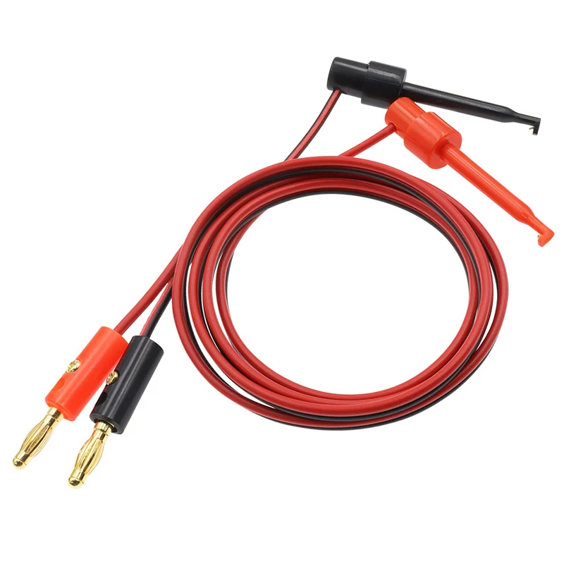 1 Pair 4mm Banana Plug Connector To Hook Clamp Adapter For Multimeter Test Leads Wire Red Black Test Hook Line Tool Accessories