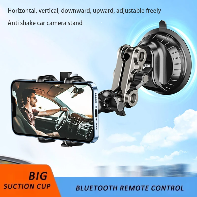 Car Phone Mount Video Recording Universal Magic Arm Suction Car Phone Holder Mount Windshield Vlog Shooting Mobile Phone Stand