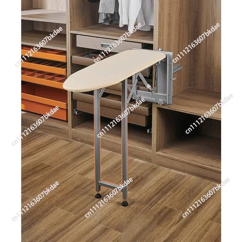Foldable Wall Mounted Ironing Board 180° Rotation Heat Reflective Space-Saving Closet Laundry Retractable Sturdy Easy Store