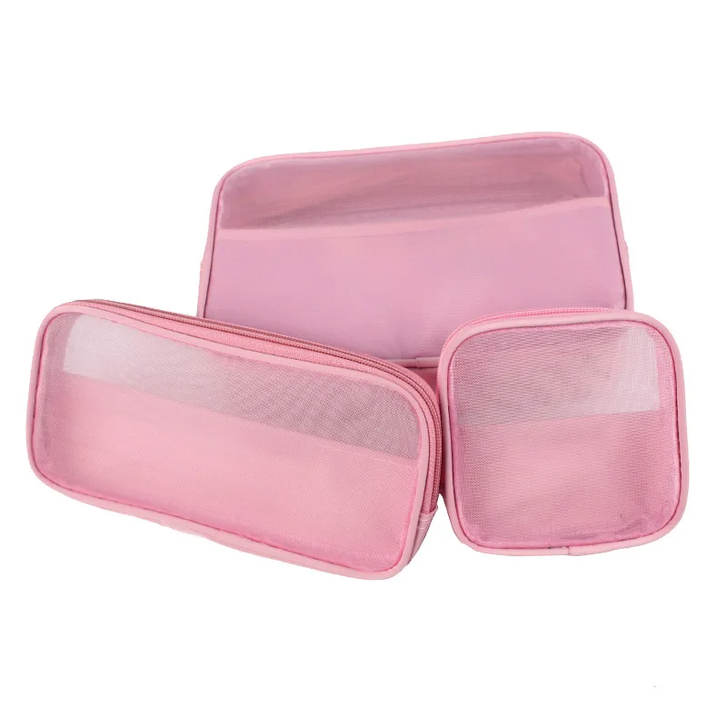 

New Mesh Transparent Cosmetic Bags Small Large Clear Black Makeup Bag Portable Travel Toiletry Organizer Lipstick Storage Pouch