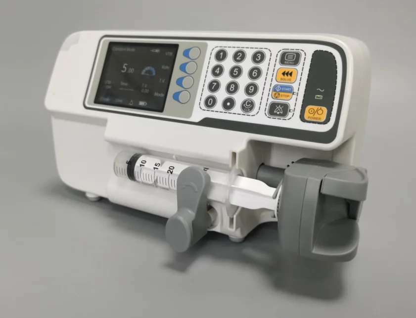 Portable Electric 60ml/h Flow Rate Stand Instrument Reusable Veterinary Medical Pump for 5ml-50ml Delivery New Design Syringe