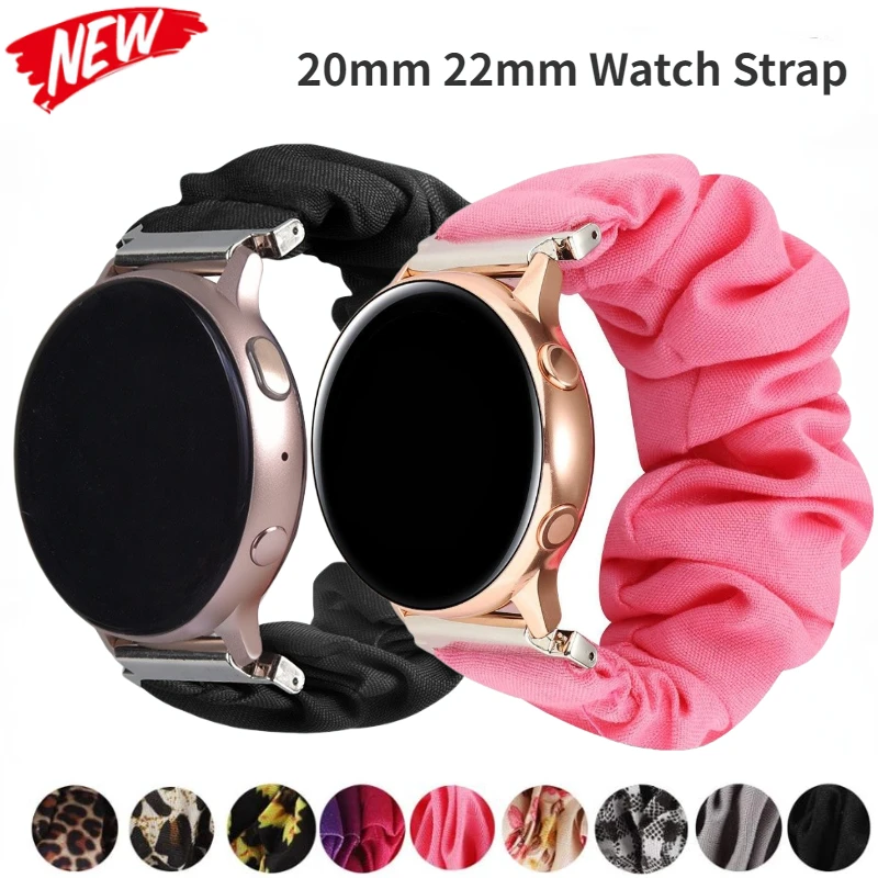 

20mm 22mm Nylon Elastic Strap for Samsung Galaxy Watch 6/5/4/3/Active 2/Huawei Watch 3/GT3-2 for Amazfit Watch Bip/GTS Bracelet