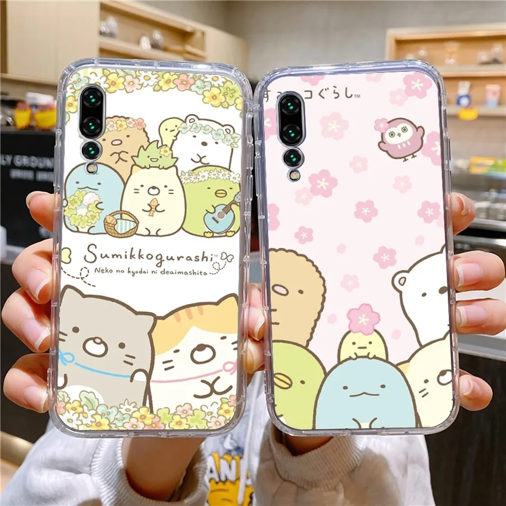 S-Sumikko Gurashi Cute Phone Case For Xiaomi 11 Redmi Note 11 5G 8T 9A 9 10T Note8Pro Note9 12SUltra Transparent Case