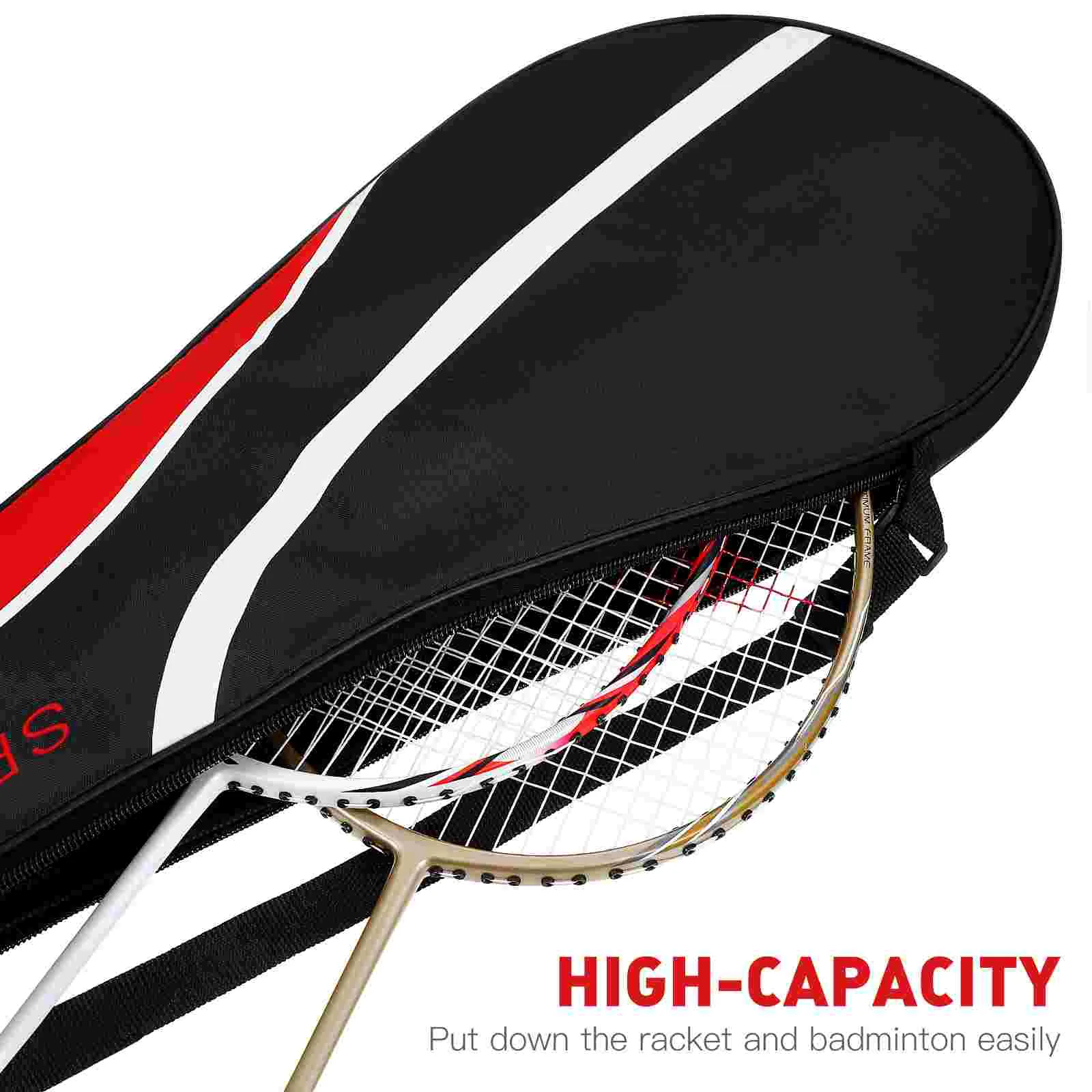 Badminton Racket Bag with Adjustable Tennis Storage Sleeve Miss for Outdoor Balls