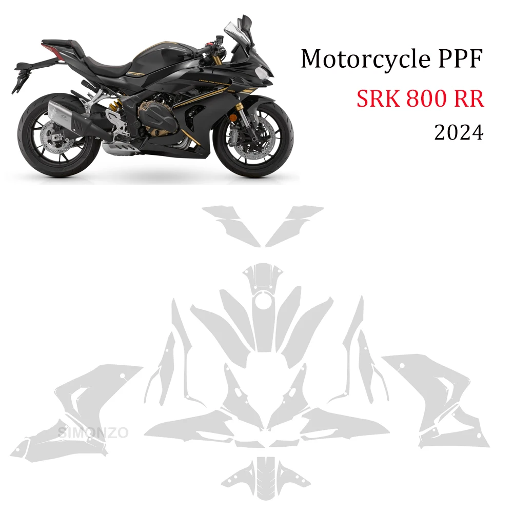 

2024 SRK 800 RR TPU For QJMOTOR SRK 800 RR Paint Protection Film PPF Self-Healing TPU Clear Anti-Scratch UV Resistant Cover
