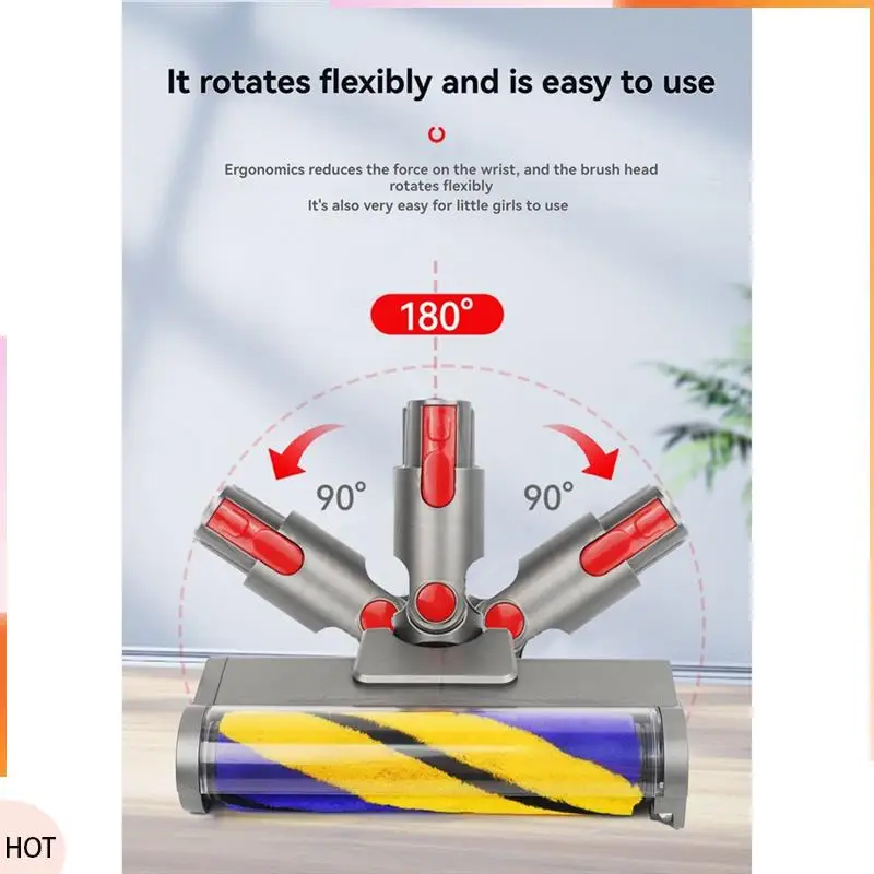 

Vacuum Floor Brush Head For Dyson V7 V8 V10 V11 V15 Vacuum Cleaner Accessories Kit With LED Dust Lights