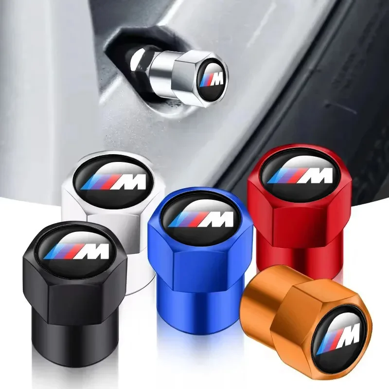 4Pcs Car Wheel Tire Valve Caps Air Stem Covers For BMW M F20 E36 E92 E87 E30 E46 E91 F31 X5 E53 E34 F11 E70 F25 E53 Accessories