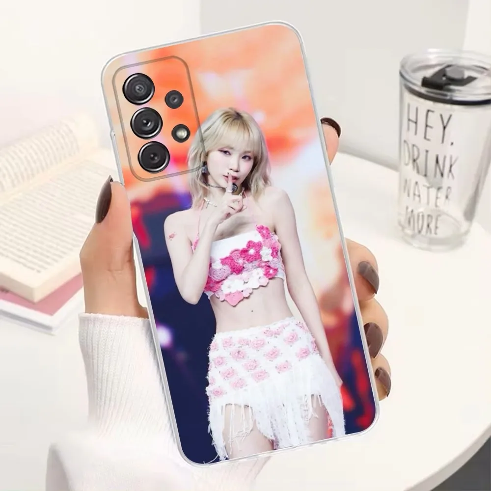 Singer K-Kim C-Chaewon Phone Case For Samsung S30,S23,S21,S22,S20,Ultra,FE,Lite, S10,S9,S8,PIus,Transparent, Silicone Case