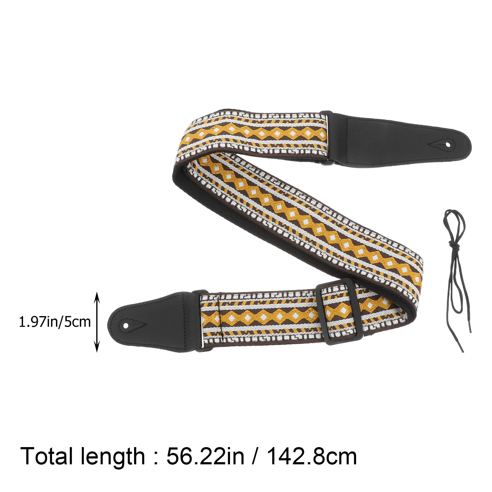 สายสะพายกีตาร์ 1 ชิ้น คุณภาพสูง ปักลาย ปรับได้ ทนทาน สวมใส่สบาย สำหรับกีตาร์โปร่ง กีตาร์เบส สายสะพายเครื่องดนตรี