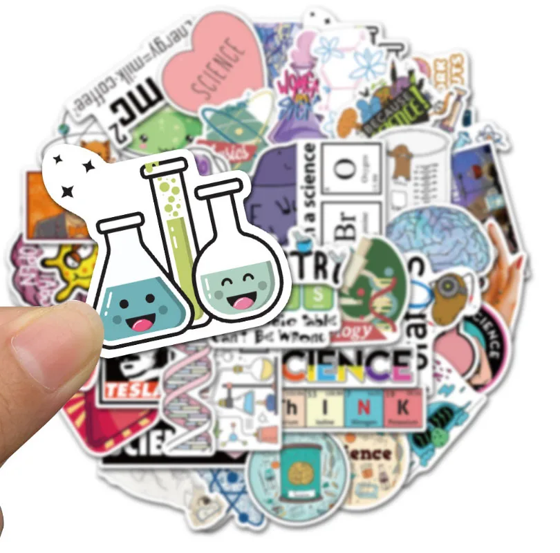 10/30/50pcs การ์ตูนอุปกรณ์ห้องปฏิบัติการสโนว์บอร์ดแล็ปท็อปกระเป๋าเดินทางตู้เย็นดินสอกรณีรูปลอกสติ๊กเกอร์ตกแต่งบ้าน DIY เด็กสาว
