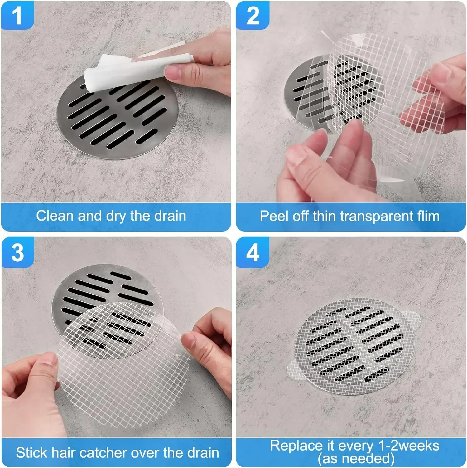 Disposable Anti-blocking Filter Floor Drain Sticker Mesh Hair Catcher Stopper Shower Drain Cover Kitchen Bathroom Sink Blocker