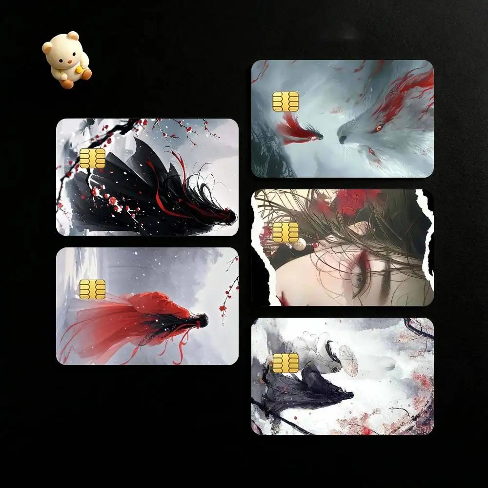 Chinese Danmei Anime MO DAO ZU SHI Credit Card HD Stickers Game Card Decal Small Chip Waterproof Sticker Gift
