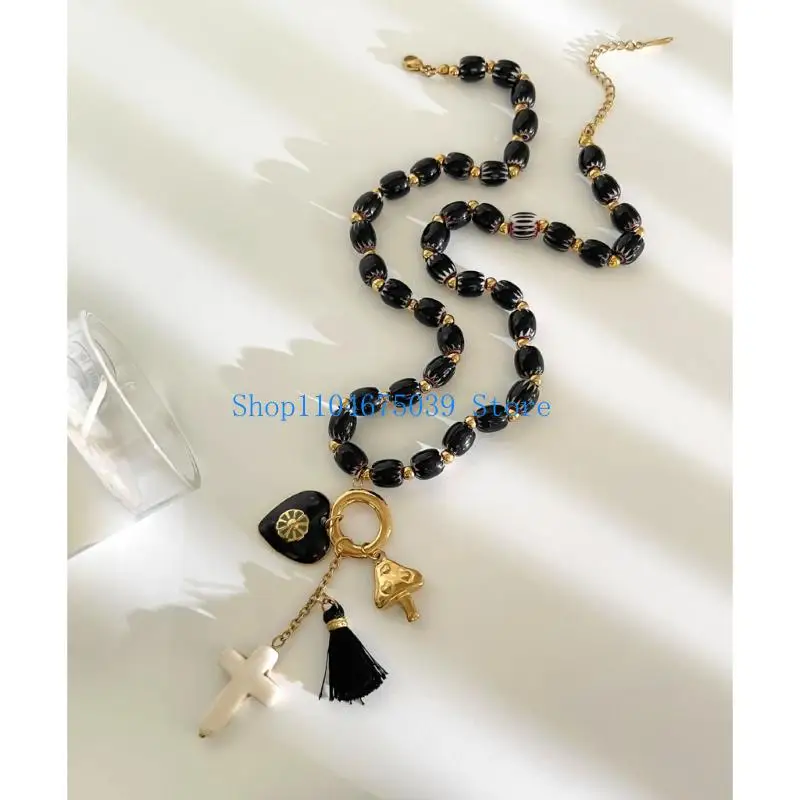 5ASD القوطية القوطية الصلبان قلادة القلادة سلسلة من الفولاذ المقاوم للصدأ من الفولاذ المقاوم للصدأ #4