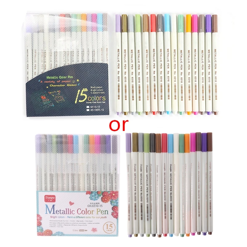 10/12/15/20/30 Màu Sắc Ánh Kim Micron Bút Chi Tiết Kim Loại Sơn Máy Làm Tự Làm Album Giấy Vẽ Trường NGHỆ THUẬT Tiếp Liệu