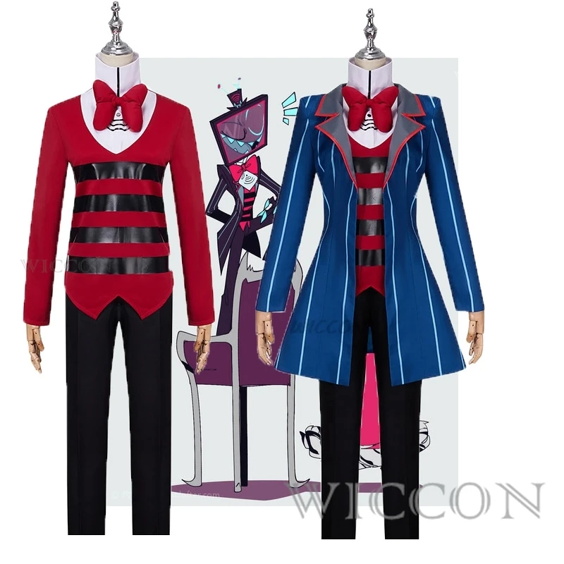 

Anime Hazbin Cosplay Hotel Cosplay Costume Blue and Red Uniforms Halloween Carnival Party Carnival Anime Performance Set vox cos