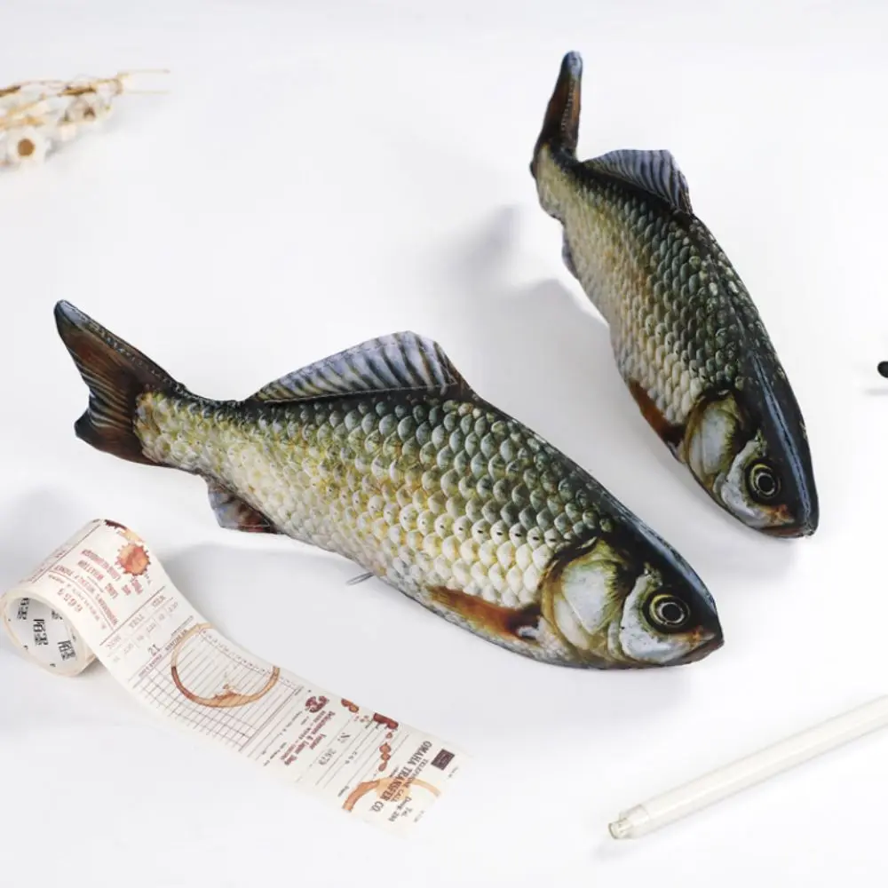 Simulation Fish Shape Pen Bag Clownfish Cute Design Fish Pencil Case Creative Funny Stationery Storage Bag Award Gift