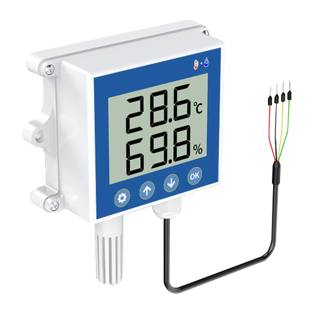 SHT40 Temperature and Humidity Sensor Wall-Mounted with Display High-Precision Temperature Transmitter RS485 4-20mA 0-2 5 10V