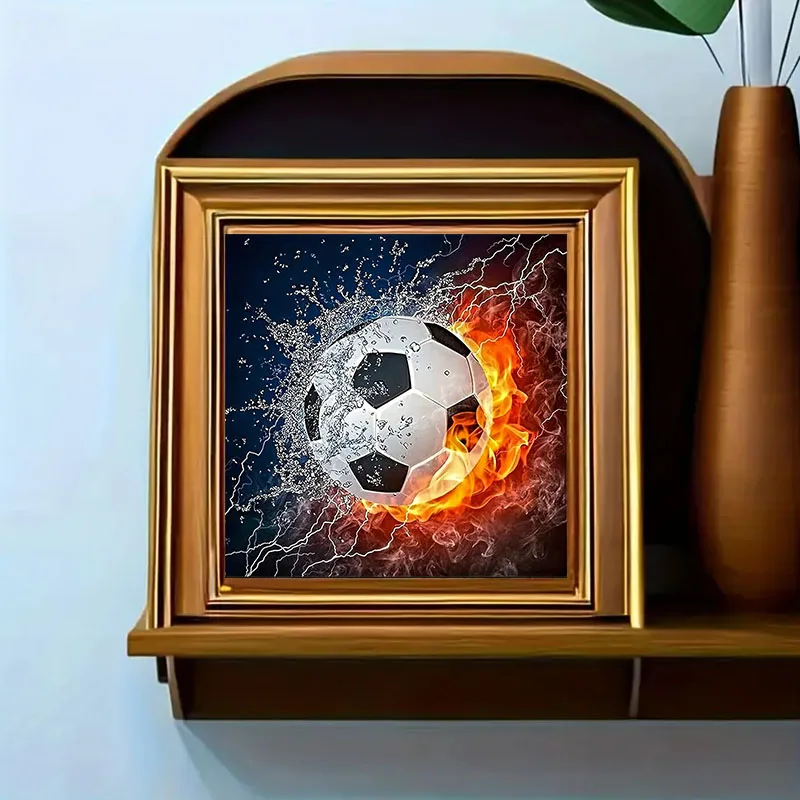 A Set of Football Diamond Painting Set, DIY Adult Full Diamond Home Decoration Painting Set, Adult, Frameless Art Crafts