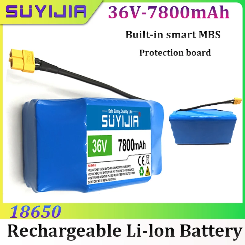 

36V 10S2P 7800mAh Rechargeable Lithium Battery Pack 18650 Built-in Smart MBS for Electric Scooter Electric Balance Two Wheeler