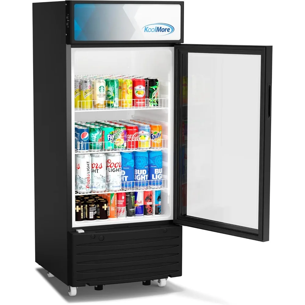 1D-6C 6 Cu. Ft. Commercial One Glass Door Display Upright Beverage Refrigerator Cooler Merchandiser-22.8 in. x 2