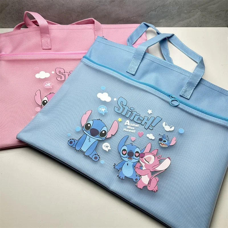 Stitch File Pocket Cute Storage Bag Cartoon Disney Data and Exam Paper Storage Bag Children's File Bag School Supplies