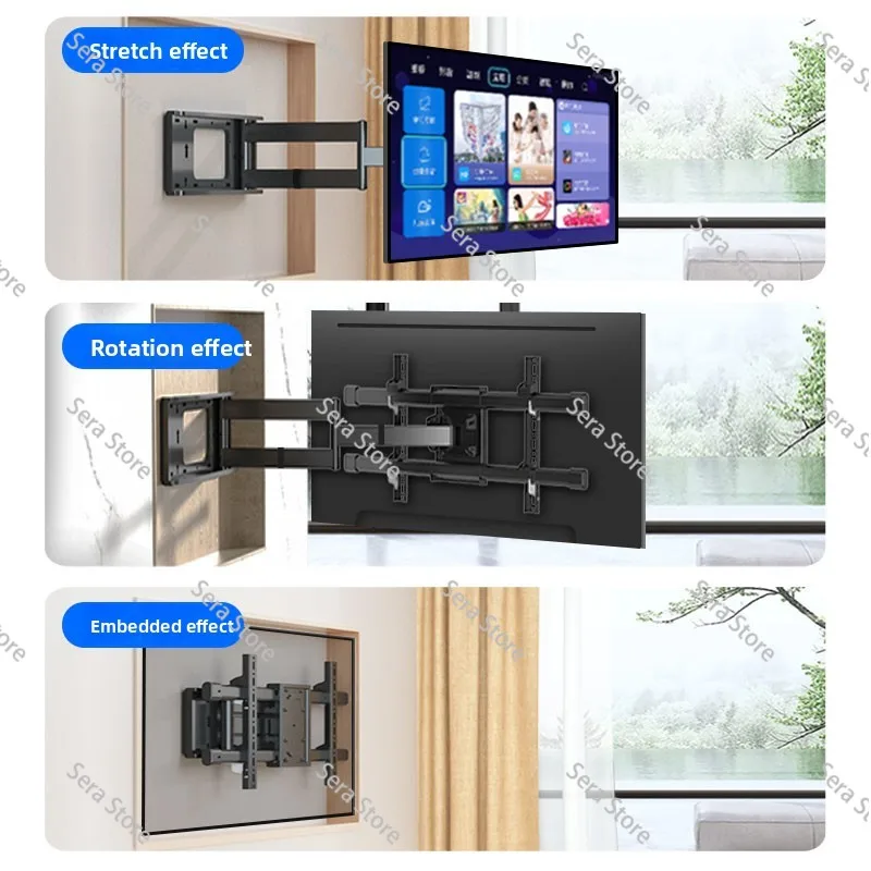 180 degree rotation, universal TV telescopic hanger wall hanging wall folding bracket 43/55/65/75 inch